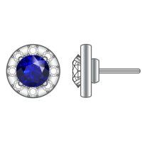 Blue Sapphire Diamond Earrings