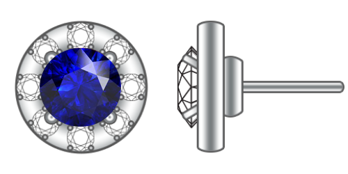 Blue Sapphire Diamond Earrings